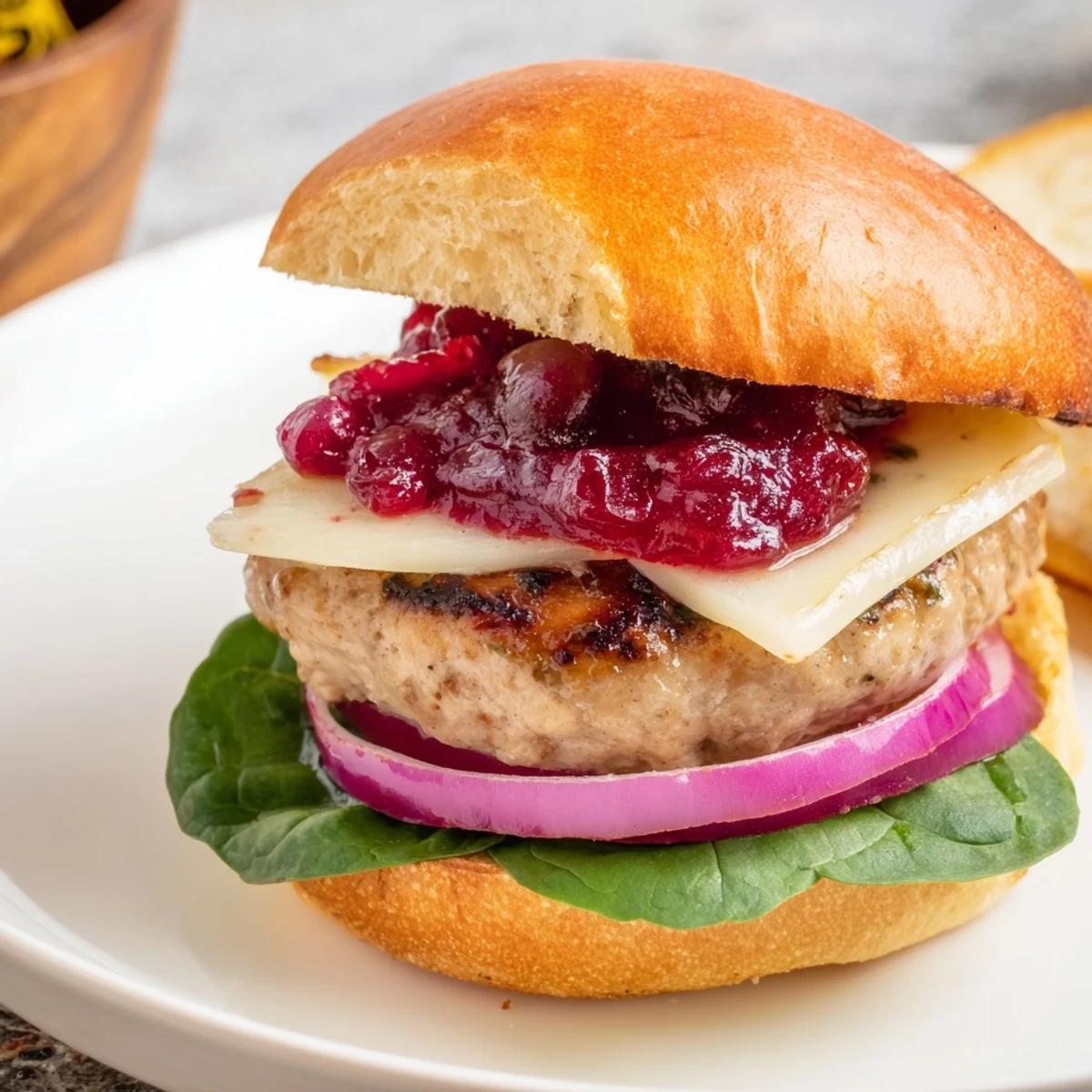 Turkey Burgers with Cranberry Brie