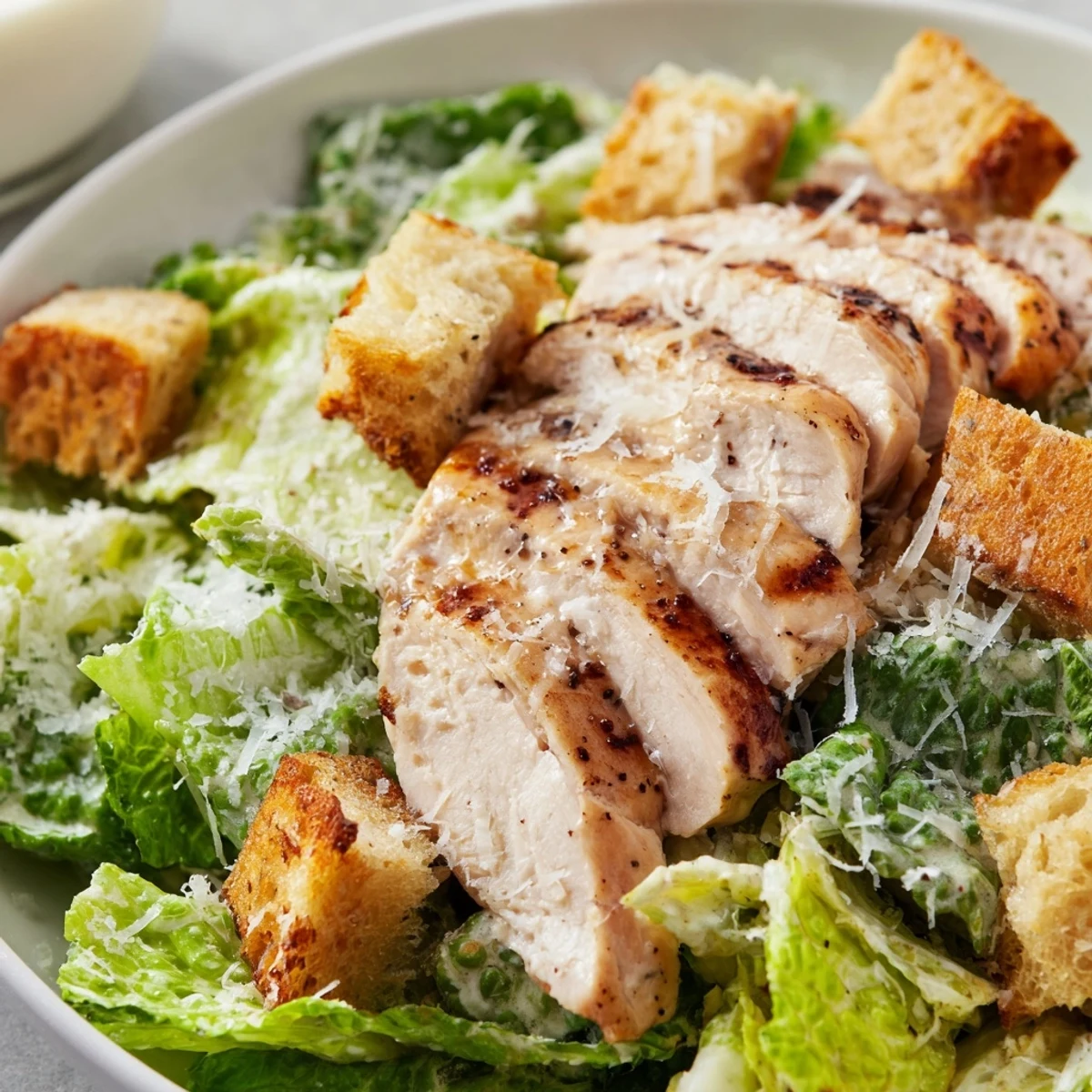 This classic Chicken Caesar Salad with Homemade Croutons combines juicy grilled chicken, crisp romaine, and golden homemade croutons for a refreshing meal.