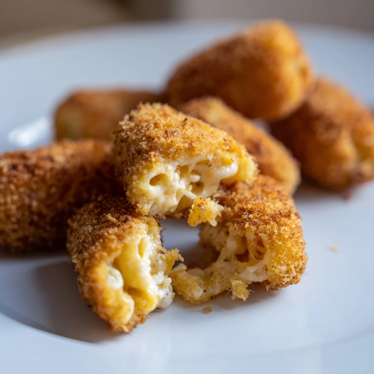 Golden-fried Game Day Mac and Cheese bites with a crispy panko crust, served warm and ready for a crowd.