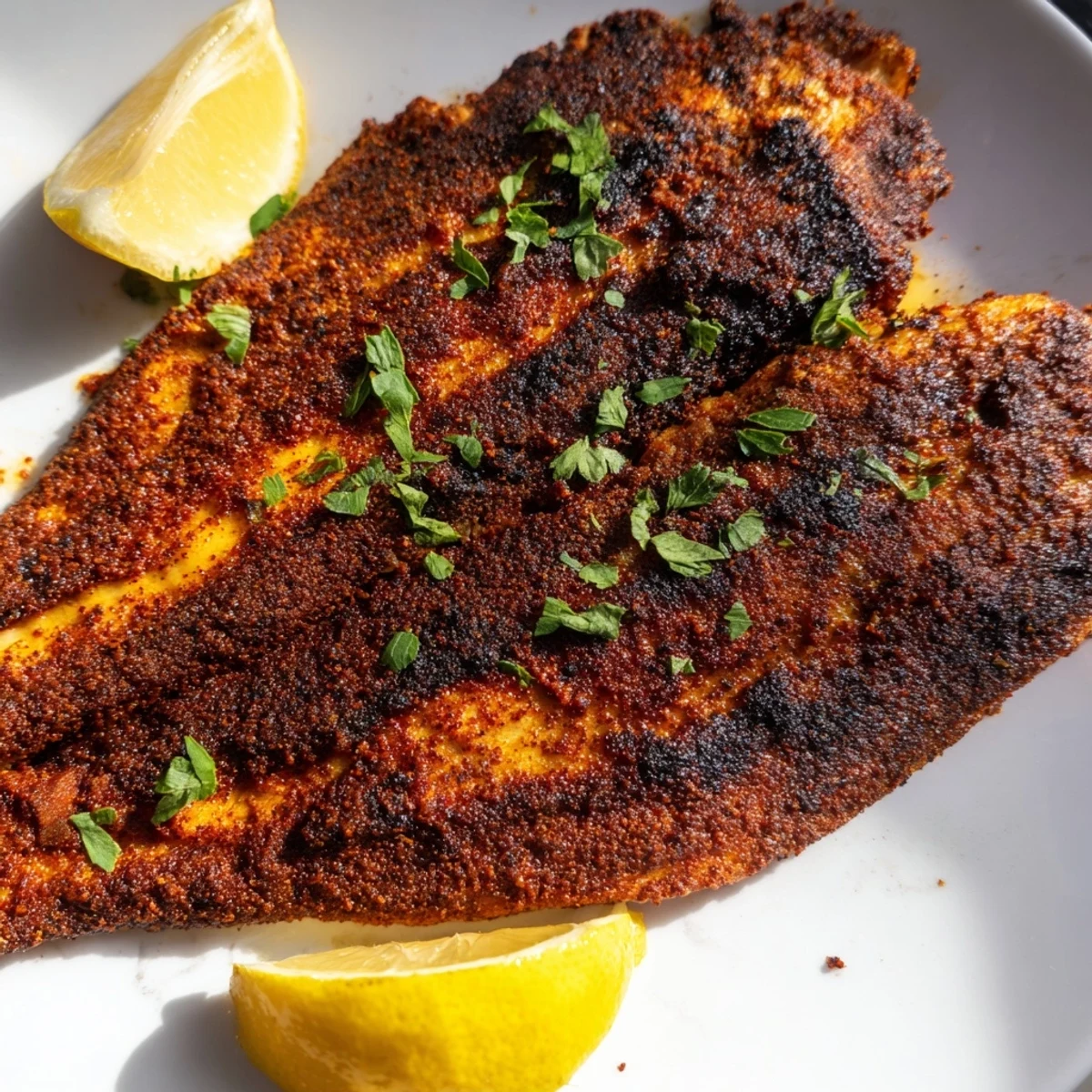 Perfectly blackened Cajun Blackened Catfish fillets flaking easily with a fork, ready for a spicy weeknight dinner.