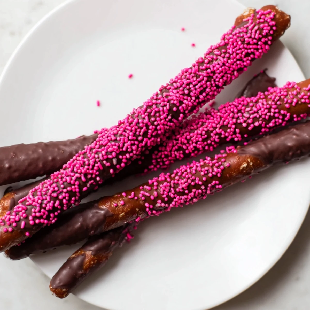 Chocolate Dipped Pretzels Pink
