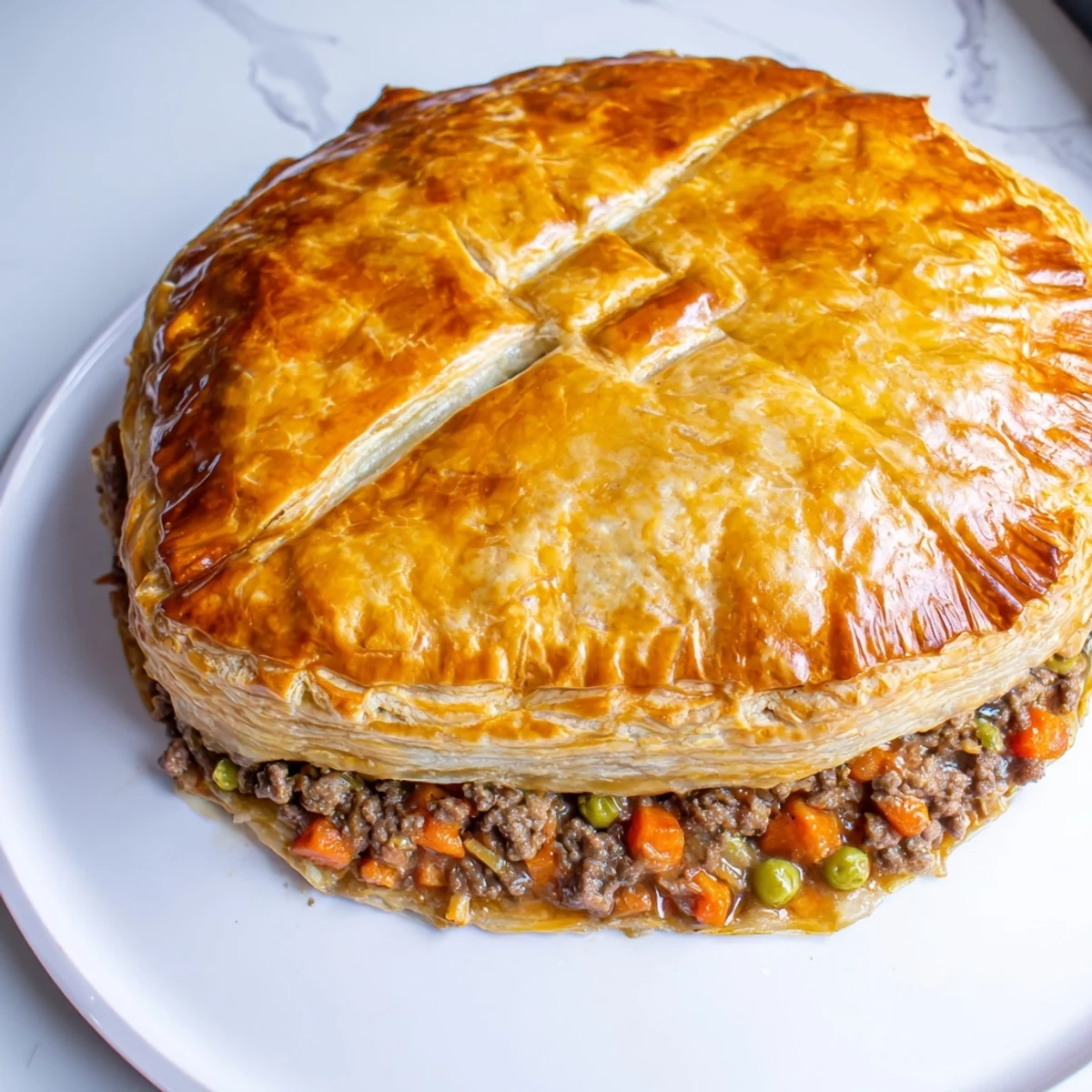 Fresh from the oven, these Savory Beef Meat Pies have a crisp crust and a rich beef and vegetable interior.
