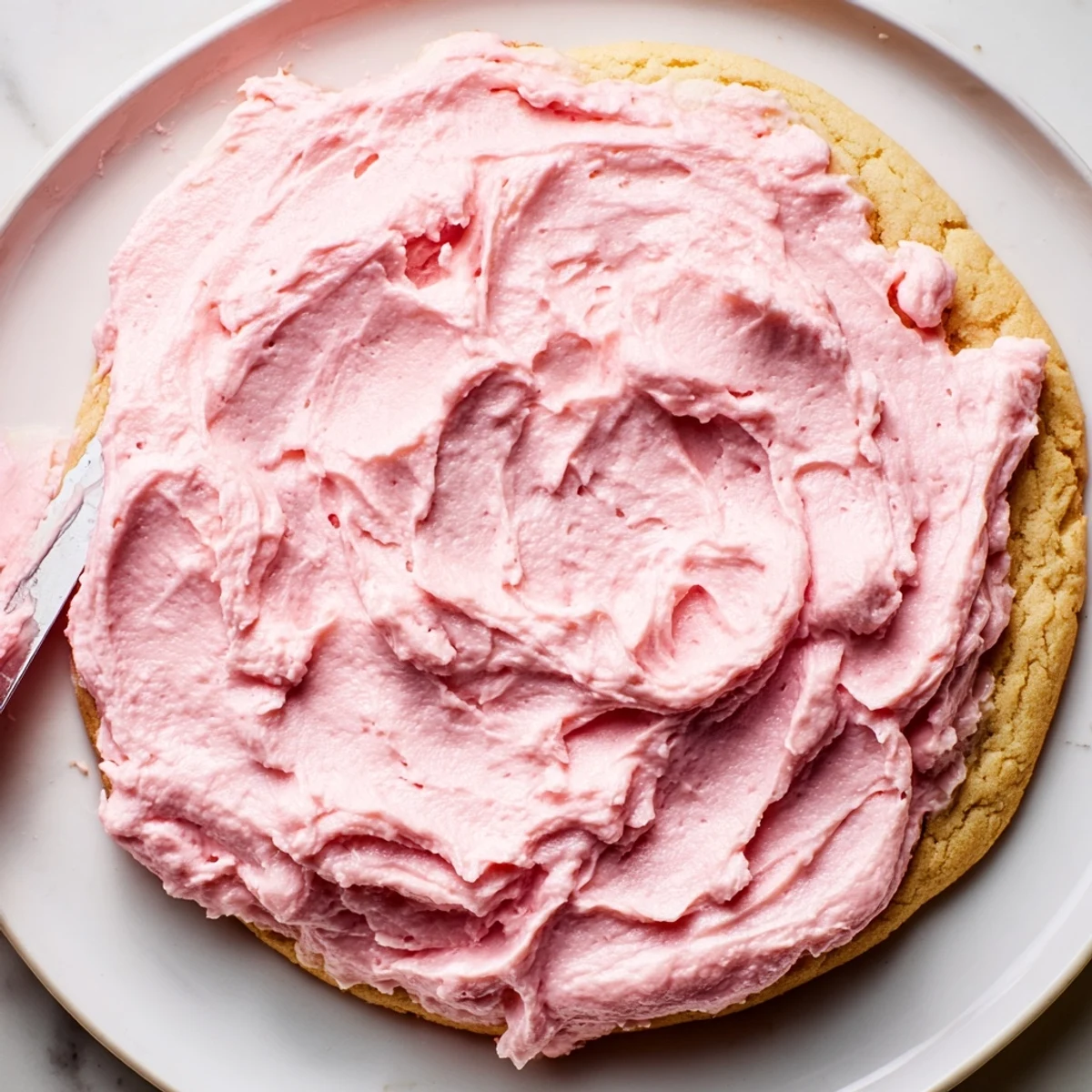 Bakery-style Giant Chilled Crumbl Sugar Cookies served chilled on a white plate, perfect for dessert.