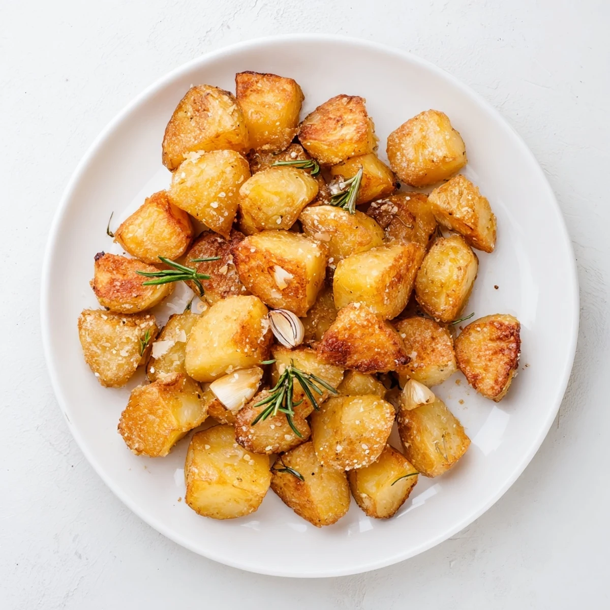 Stovetop and oven scene showing the preparation of Perfect Crispy Roast Potatoes, boiling and then roasting to golden perfection.