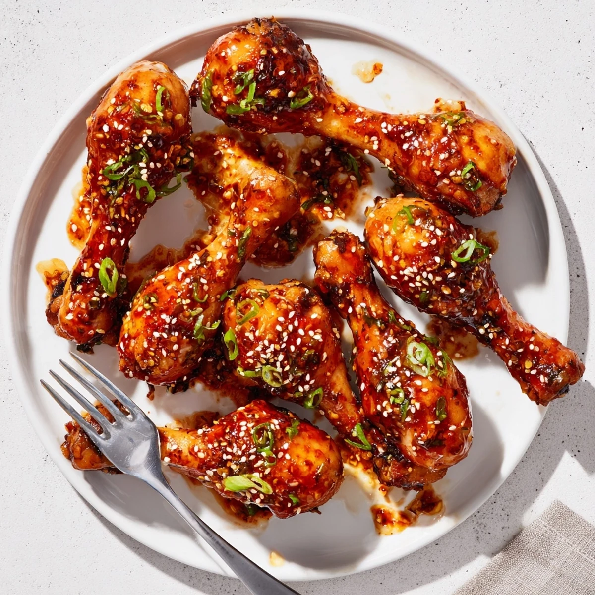 Oven-baked chicken drumsticks brushed with thick honey garlic sauce until perfectly sticky and golden brown