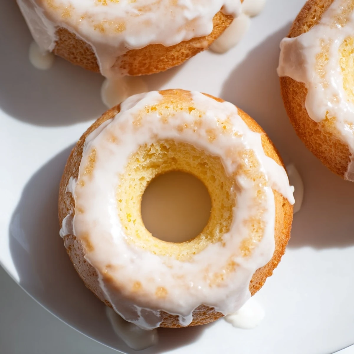 Baked Greek yogurt cake donuts with a moist tender texture and cinnamon dusted on top