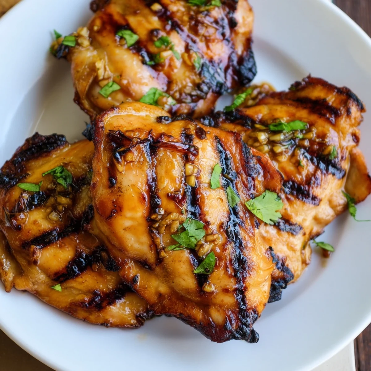 Juicy grilled Vietnamese chicken sliced and served with lime wedges and crisp cucumber