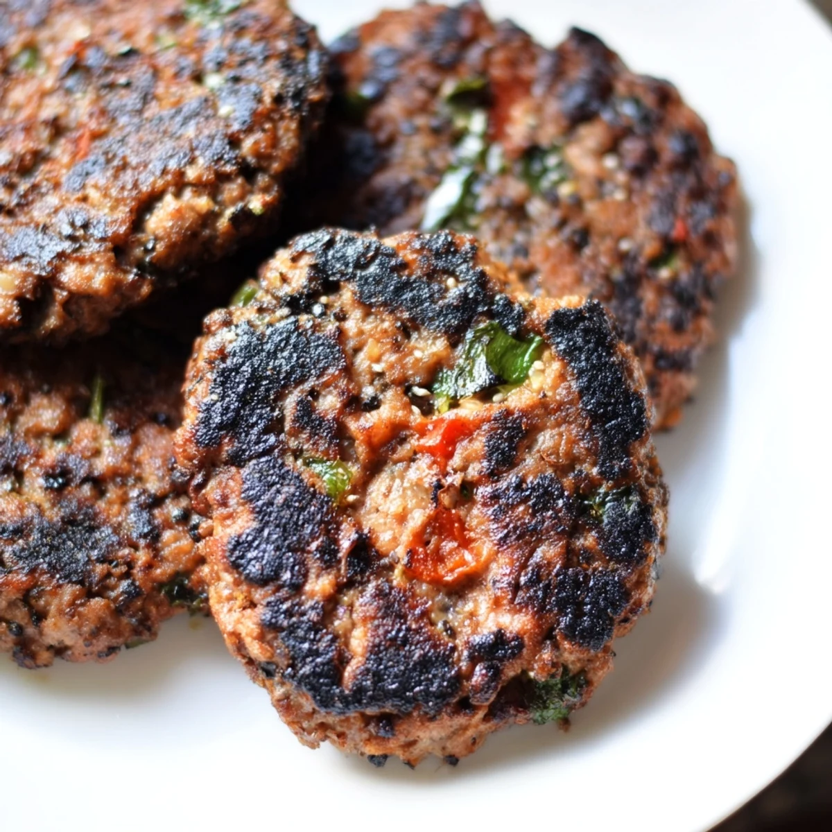 Perfectly browned Pakistani Chapli Kabab served hot alongside warm naan bread and cool mint raita