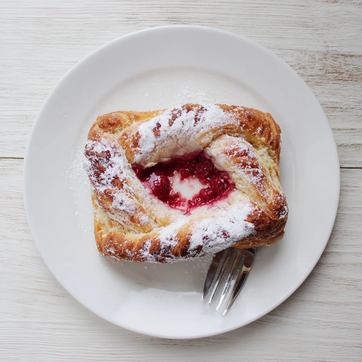 Flaky pastries filled with tangy cream cheese and ruby raspberries, perfect for a weekend brunch spread