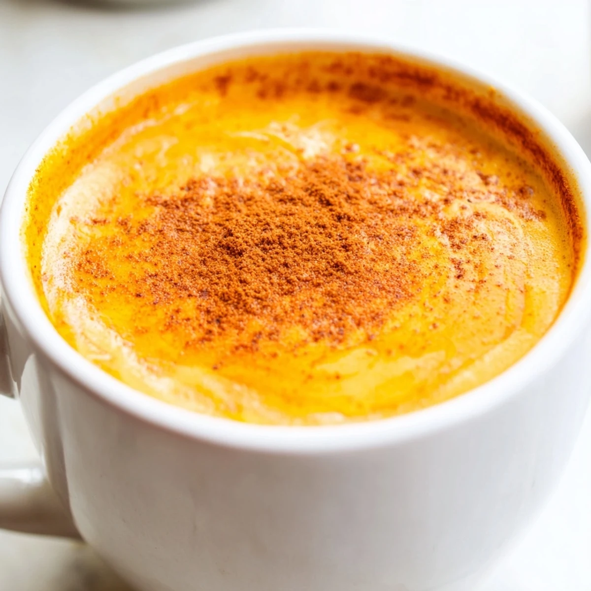 Korean sweet potato latte blended smooth and poured into warm mugs