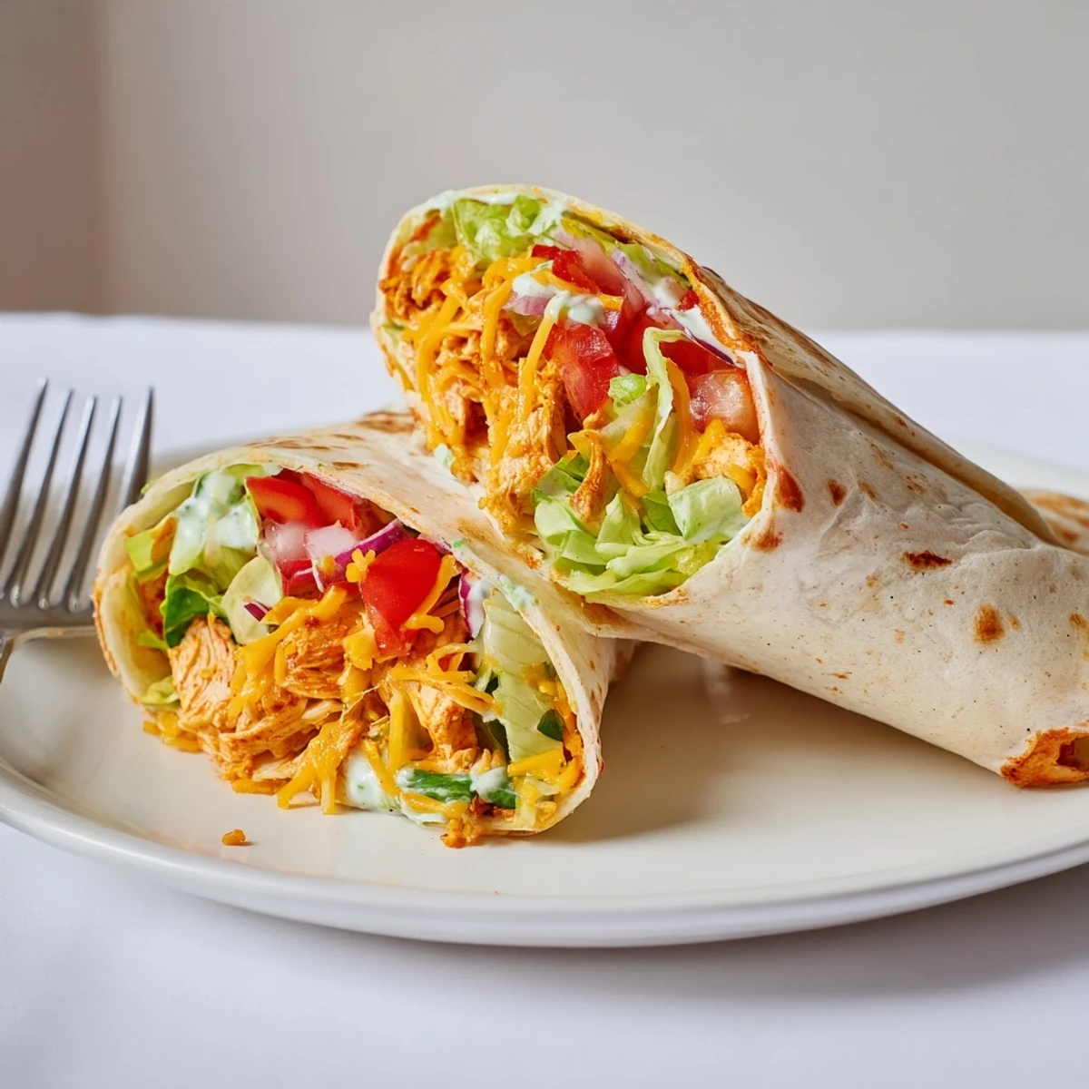 Pan-crisped Cheesy Garlic Chicken Wraps releasing garlicky aroma, melted cheese.
