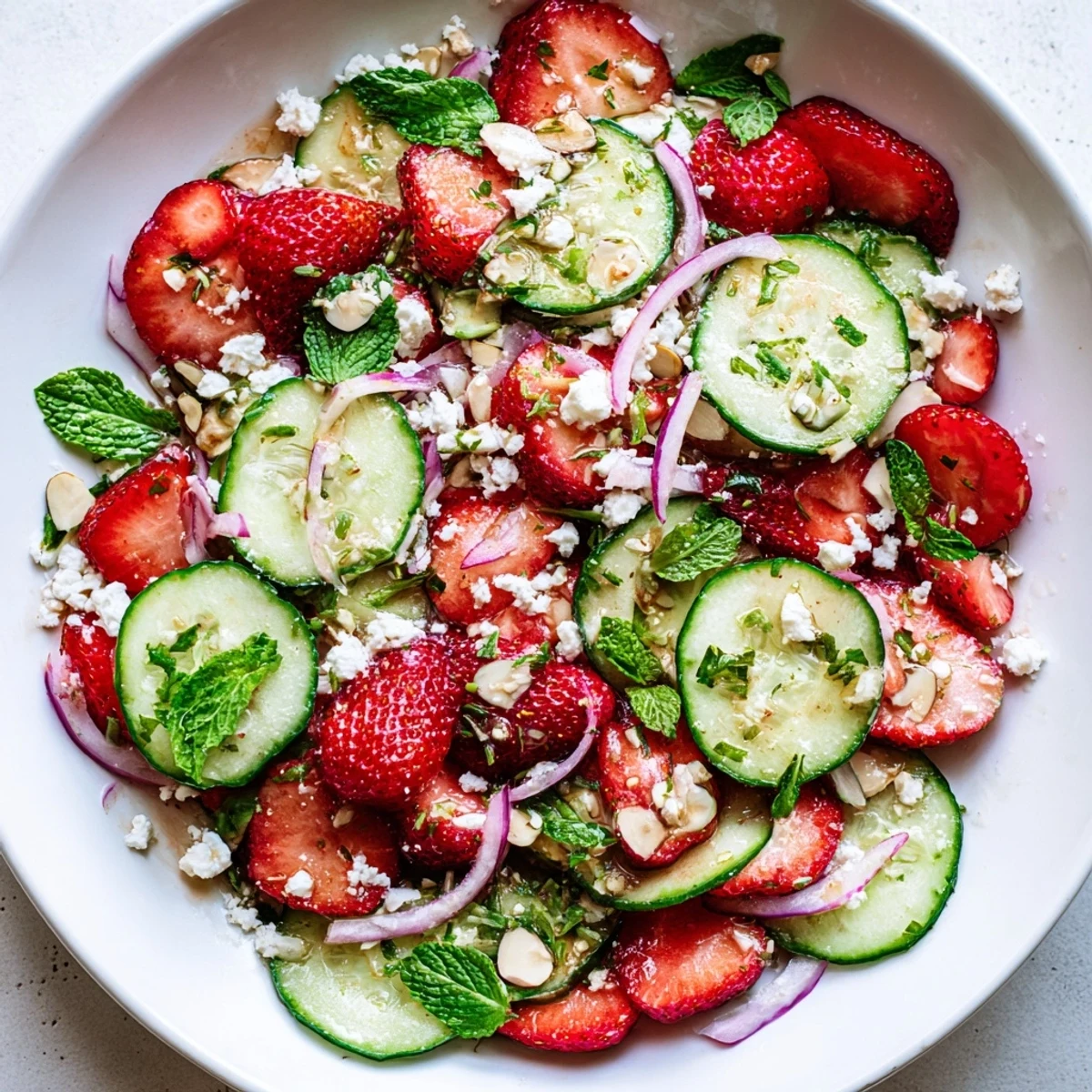 Cucumber Strawberry Salad showcases crunchy cucumber, sweet berries, perfect with grilled chicken.