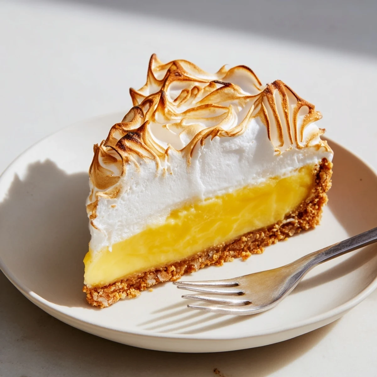 Creamy real lemon pie recipe with golden meringue atop a buttery graham crust
