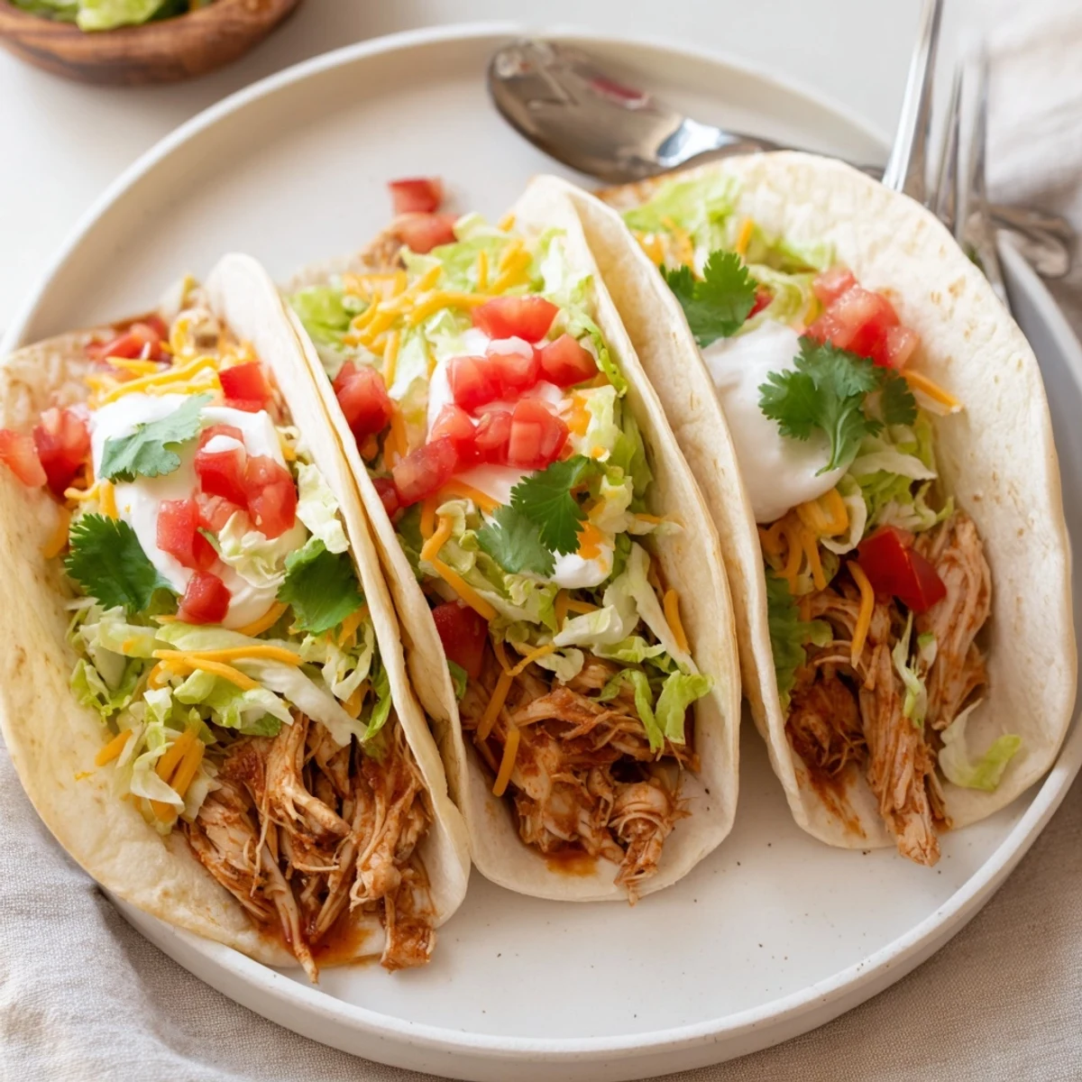 Slow Cooker Ranch Chicken Tacos