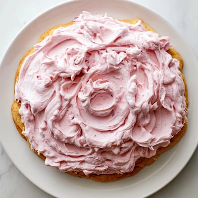 Close-up view of a Giant Chilled Crumbl Sugar Cookie showing its soft texture and thick creamy frosting.  